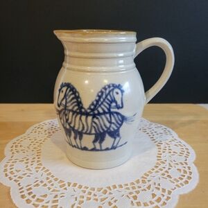 Prestige Place Museum of American Folk Art Stoneware Pitcher "Zebra Print"